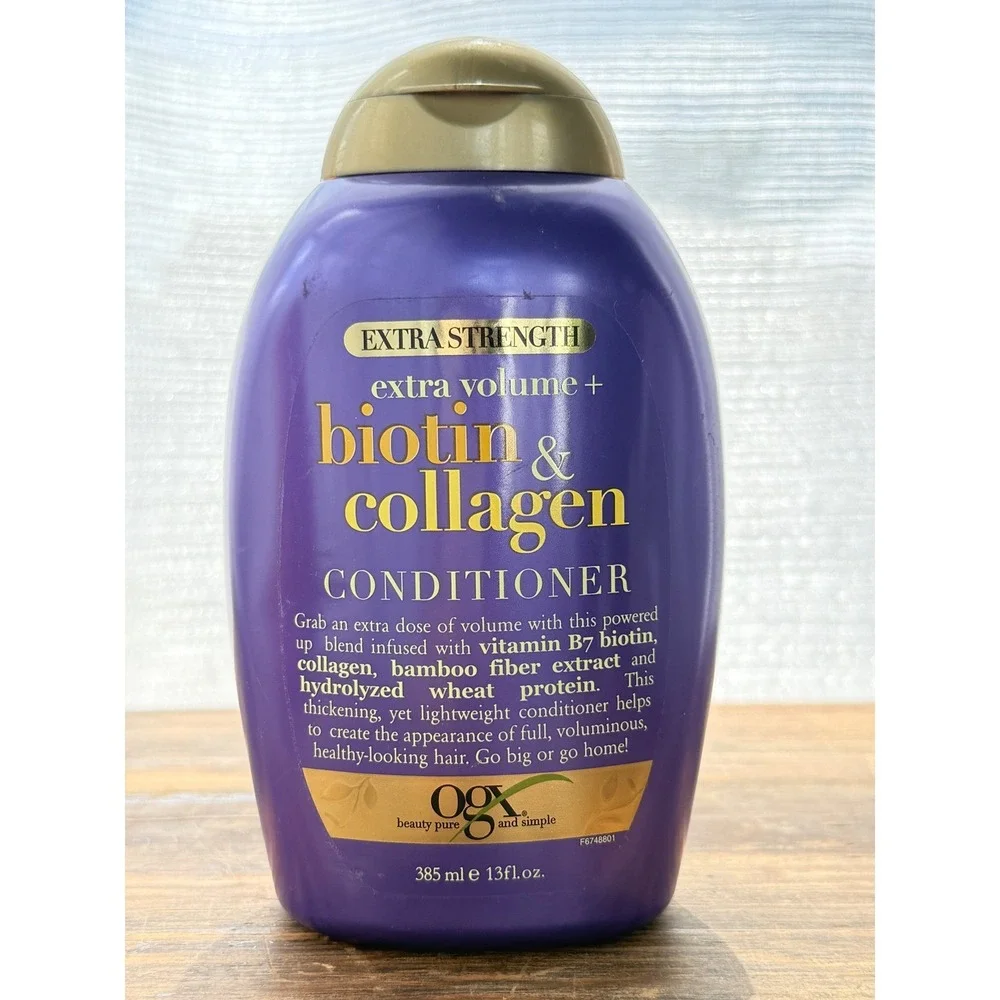 OGX Biotin & Collagen Conditioner Unisex 13oz Purple Extra Strength Volumizing